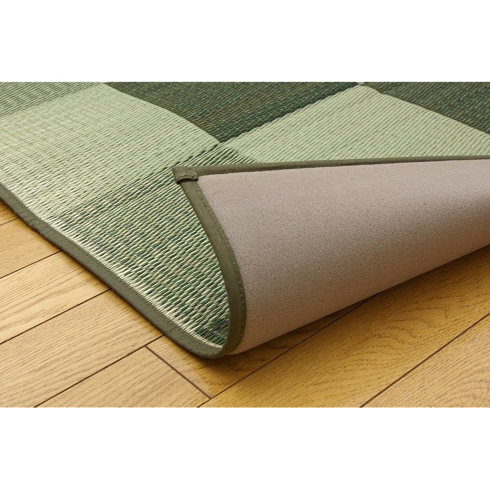 Ikehiko Corporation Igusa Hanagoza F Block Edoma 2 tatami mat approximately 174 x 174 cm Green Made in Japan Urethane Back #4118002