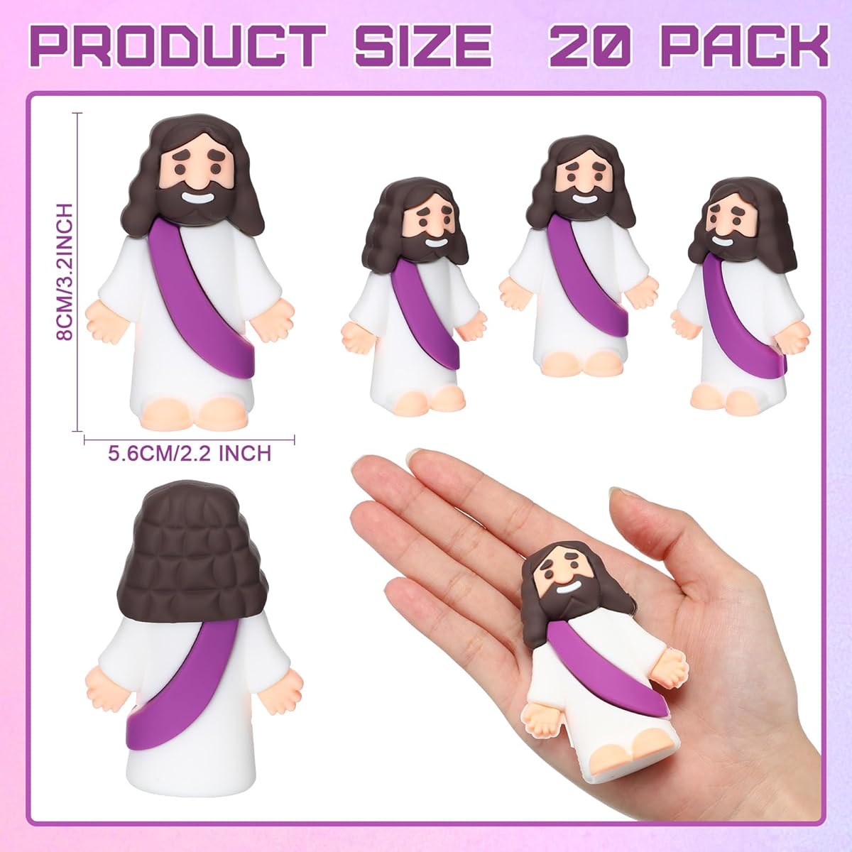 Barydat 3.2" Bulk Jesus Figurines Religious Toys Gifts Jesus Gifts Classic Christ the Redeemer Jesus Dolls for Religious Party Favors Easter Egg Stuffers Christmas Decorations (15 Pieces)
