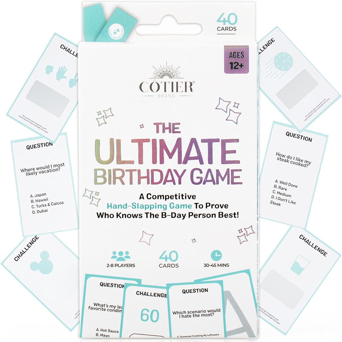 Cotier Ultimate Birthday Game - Competitive Hand Slap Game for Teens & Adults, Family Friendly Fun Card Game for Birthday Parties, Fun Acquaintances, For All Ages
