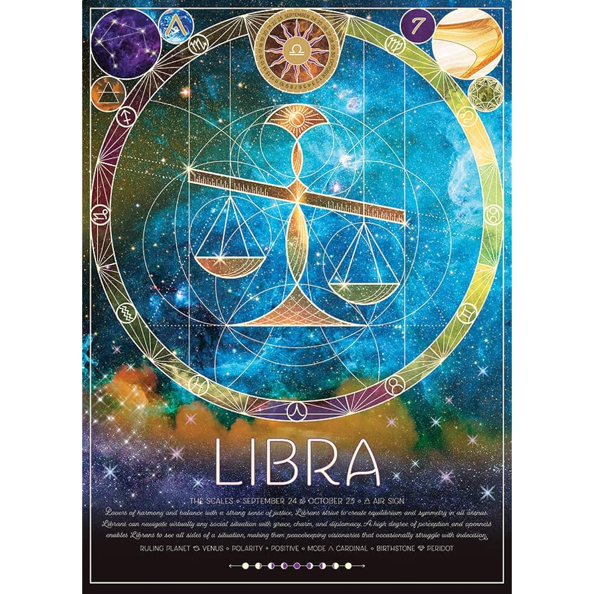 Cobble Hill 500 Piece Constellation Puzzle Libra Sample Poster Included