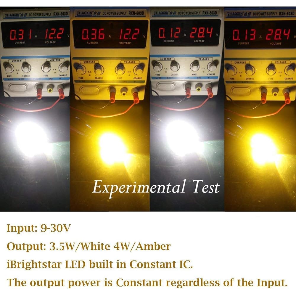 iBrightstar Ultra Bright 1157 2057 2357 7528 BAY15D P21/5W Switchback LED Bulb for Projector Replacement Daytime Running Light DRL Turn Signal Light White/Amber