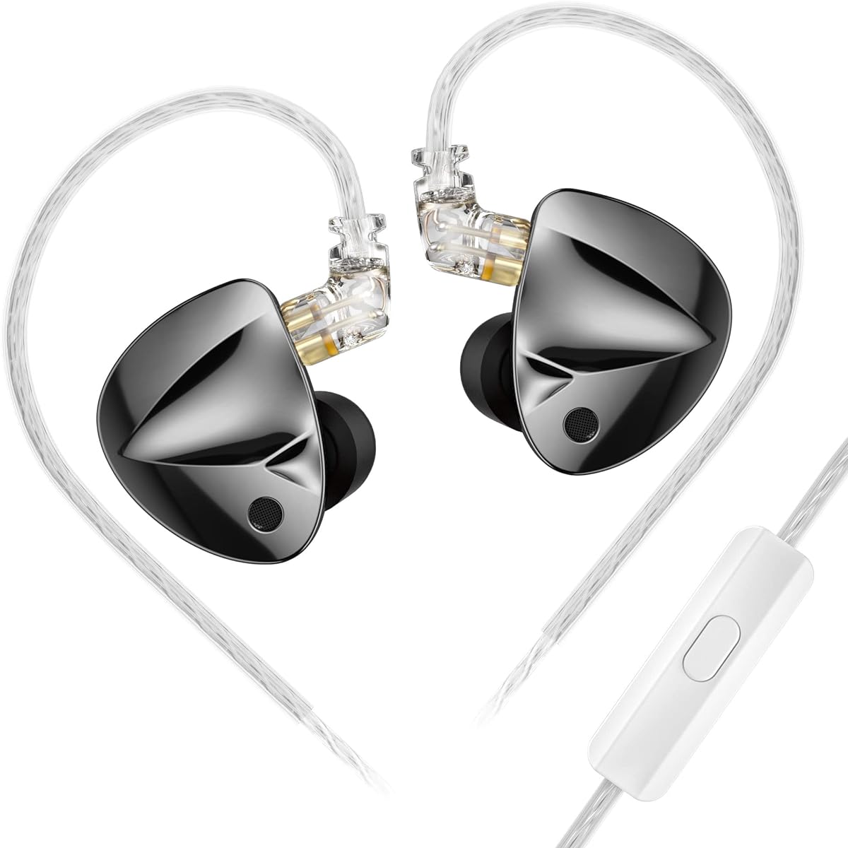 KZ D-Fi In-Ear Monitor Headphones Dual Magnetic Circuit Dual Cavity Dynamic Coil Unit Wired Earphone HiFi IEM Stereo Noise Isolation for Musicians Singers Audiophiles Black No Tuning Switch