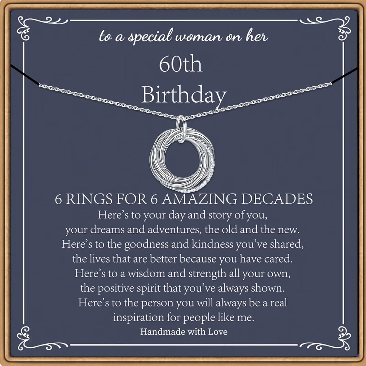 PAERAPAK Birthday Gift for Women Sterling Silver Chain Circle Necklace 30 Years Old 40 Years Old 50 Years Old 60 Years Old 70 Years Old 80 Years 90 Years Birthday Necklace for Women 30 40 50 60 70 80 90 Years Birthday Gift
