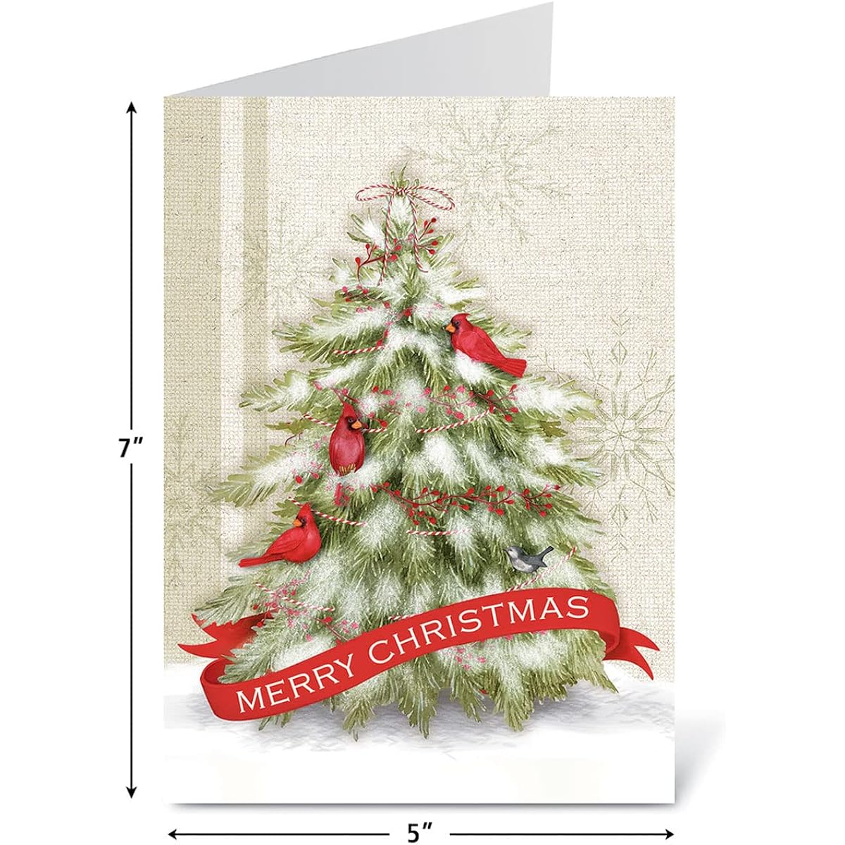 Nicole Tamarin Winter Tree Christmas Cards, Set of 18 5" x 7" Holiday Greeting Cards