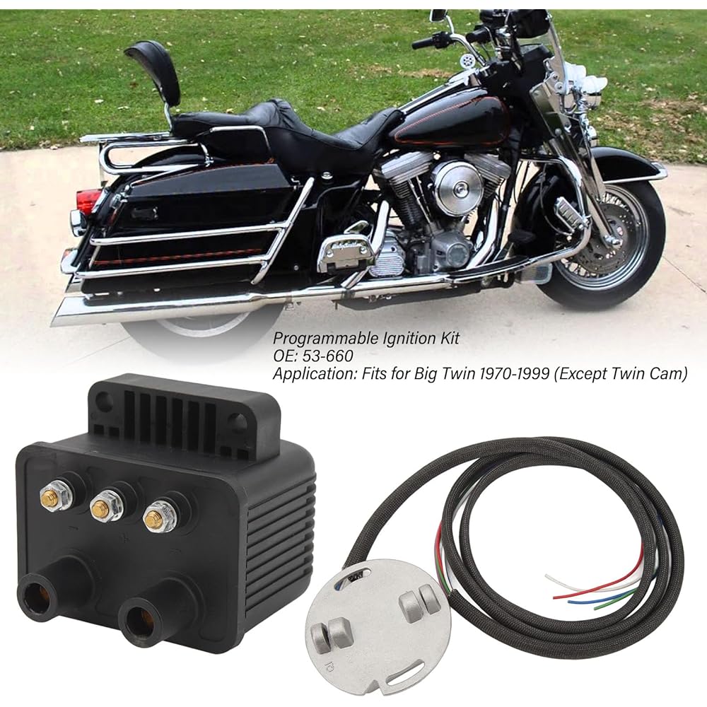 Programmable Ignition Set, High Strength Electronic Ignition System 53‑660 Heat Resistant, Durable, Big Twin 1970-1999
