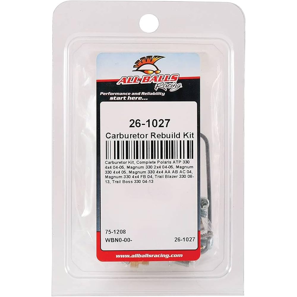 All Ball 26-1027 Carburetor Repair Kit (26-1027 Polaris ATP 330 4x4 Magnum 330 2x4 / 4x4 Trail Blazer/Boss 330 2004-2013)