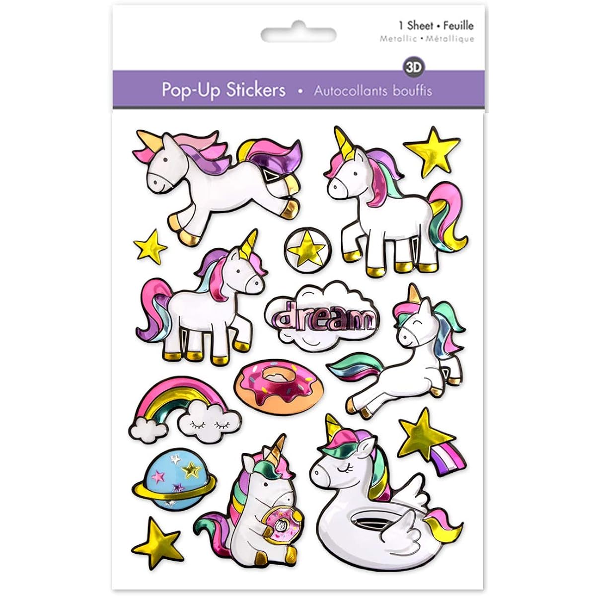 Unicorn Stickers for Girls Rainbow Stickers for Kids Girls Stickers Fluffy Stickers for Children Glitter Stickers 3D Stickers Kids Stickers for Girls Glitter Stickers