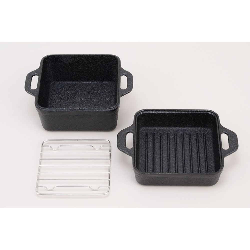 PTYGRACE CUBE mini Dutch Oven Iron Cast Bonfire Smoking Rice Cooking Square Solo Dutch Oven Made in Japan