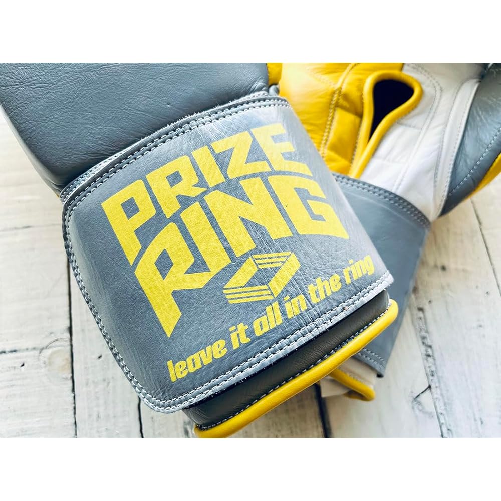 PRIZE RING Boxing Gloves “Professional SS” Gray/Yellow (14oz)