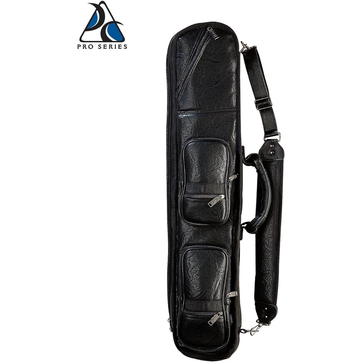 Pro Series LC-3 Premium Soft Black Leatherette Pool Cue Case Black