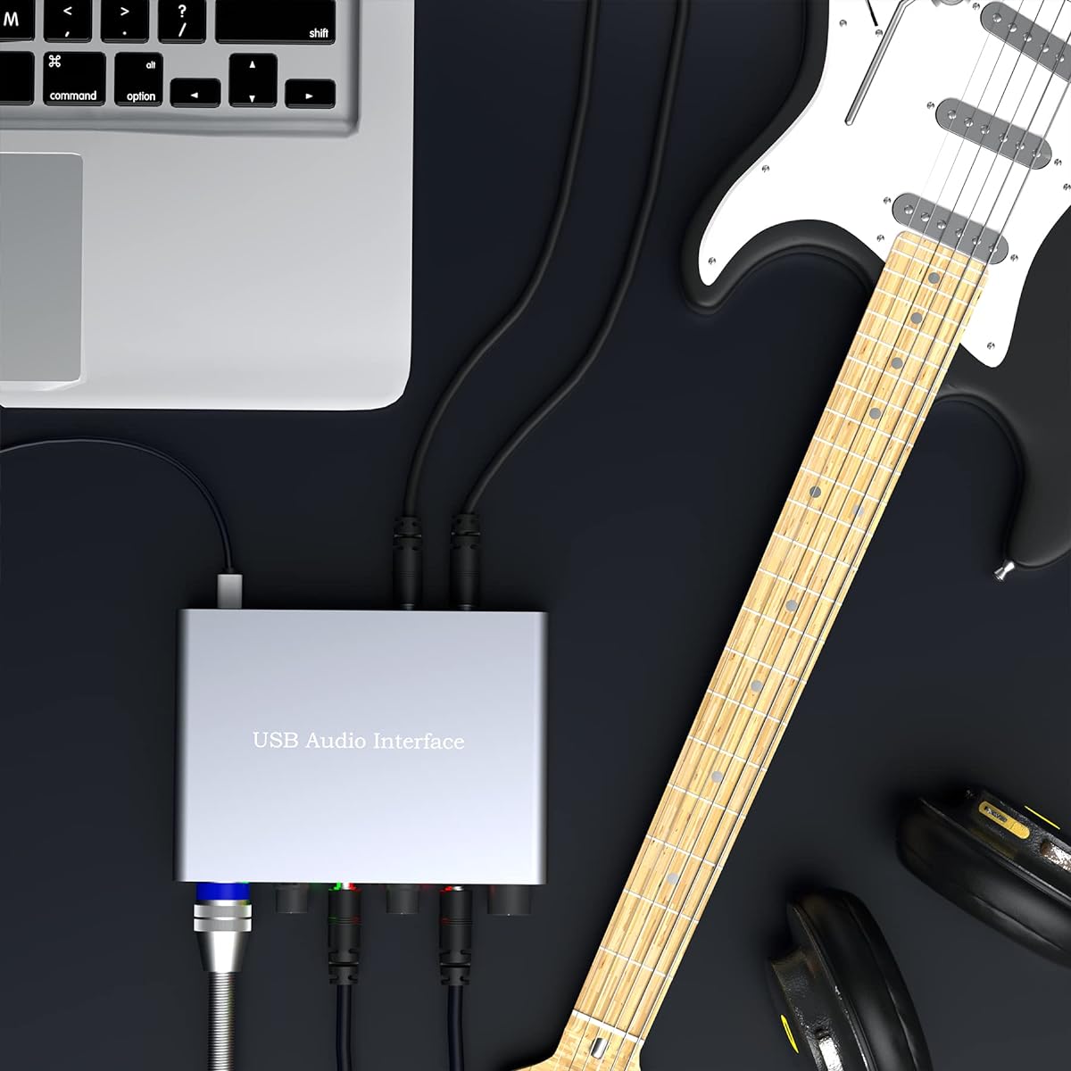 Wrugste USB Audio Interface SOLO Gray +48V Phantom Power for Recording Podcasting and Streaming Ultra Low Latency Plug and Play XLR Audio Interface No Software