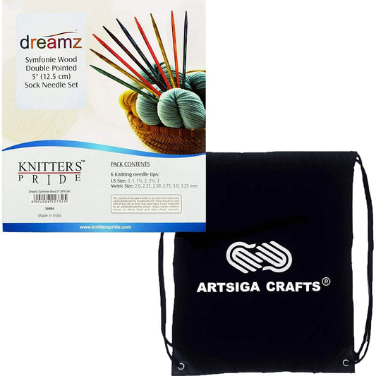 Knitter's Pride Dreamz DPN 5 (12.5cm) 6 5 Artsiga Crafts Project Bag 200604