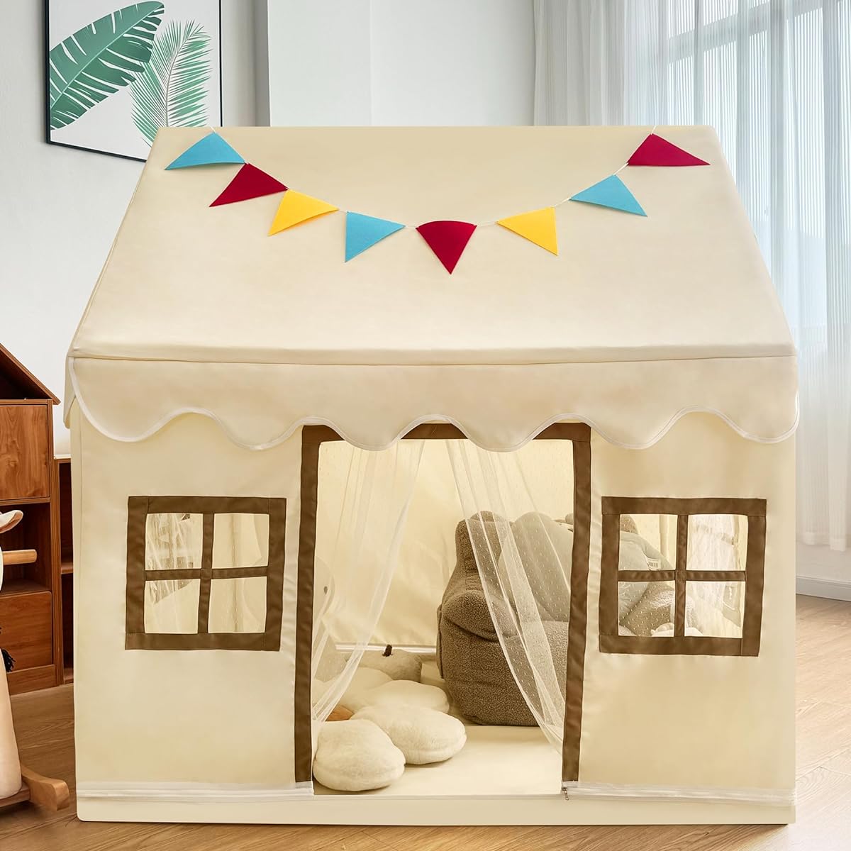 Kids Tent Wash Toy Girls Boys Neutral Color Large Size 48x45x52 inches