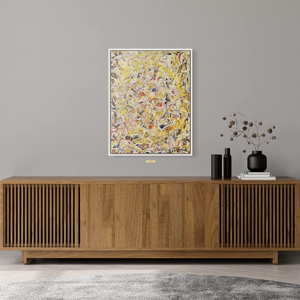 WEART Abstract Painting Large Entrance Living Room Interior Picture Frame 16 Types (02.Jackson Pollock_Shimmering Substance, 73x53cm Canvas Art)