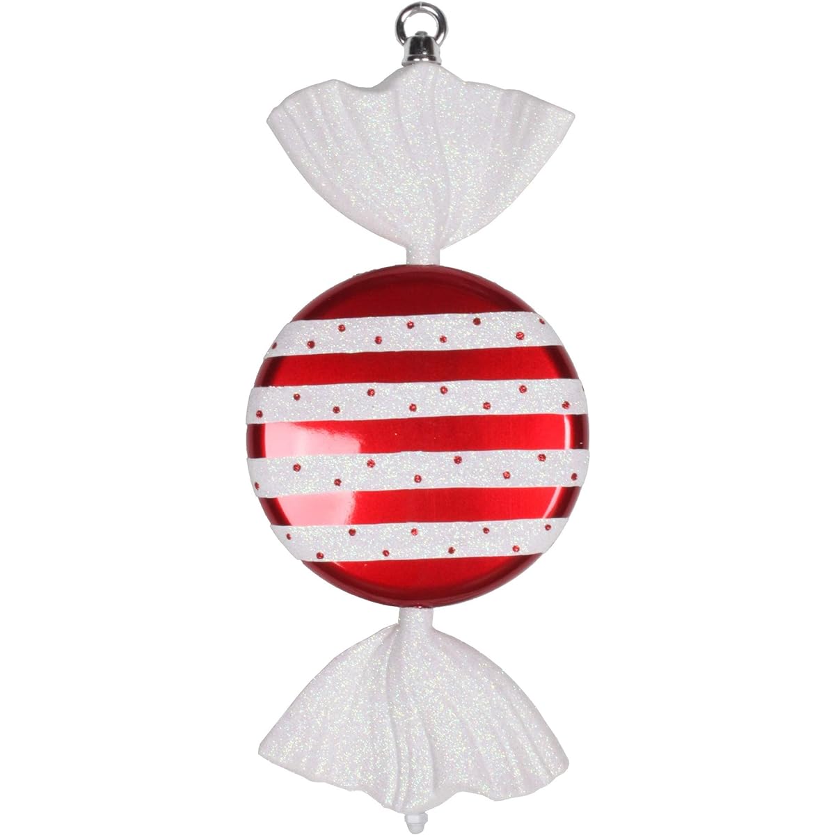 Vickerman Flat Plastic Candy Iridescent Glitter 13" Red M152803