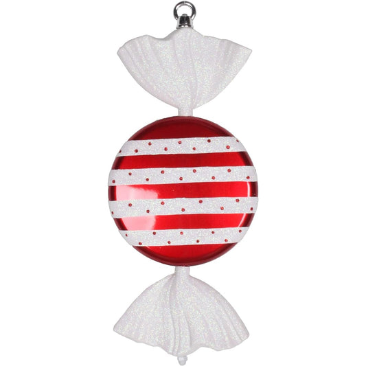 Vickerman Flat Plastic Candy Iridescent Glitter 13" Red M152803