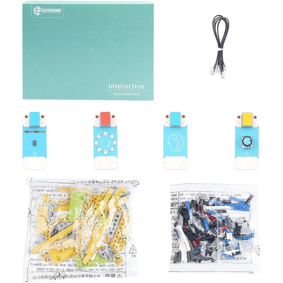Elecfreaks Interactive Coding Accessory Pack Microbit Building Bricks TPbot Car Nezha Inventor's Kit STEM Education Planet X Series Sensor Kit (No Micro:bit & TPbot & Nezha)
