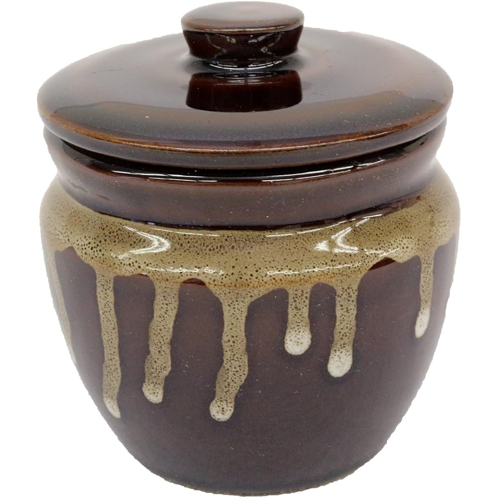 New [Commercial use set] Mino ware Japanese style cafe series Umeboshi pot (large) with lid Set of 10