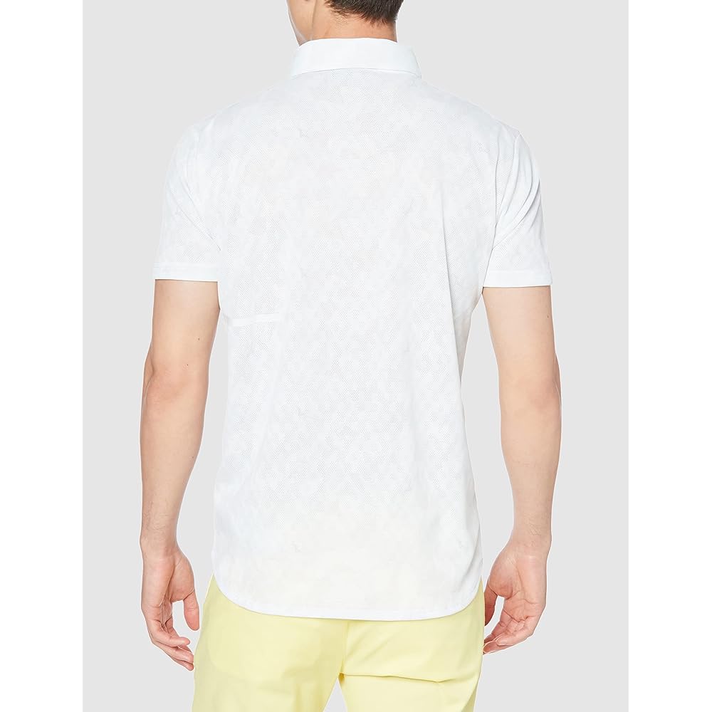 [Mizuno] Golf Wear, Mesh Jacquard, Printed Short Sleeve, Common Collar Shirt, Sweat Absorbent, Quick Drying, Stretch E2MA2001