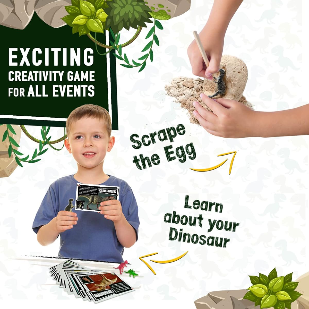 JITTERYGIT Dinosaur Toys for Boys and Girls - 12 Egg Dig Game - STEM Kids Activity Toys - Easter Eggs for Kids - Best Dinosaur Gifts for Boys and Girls 3 4 5 6 7 8 9 10 11+