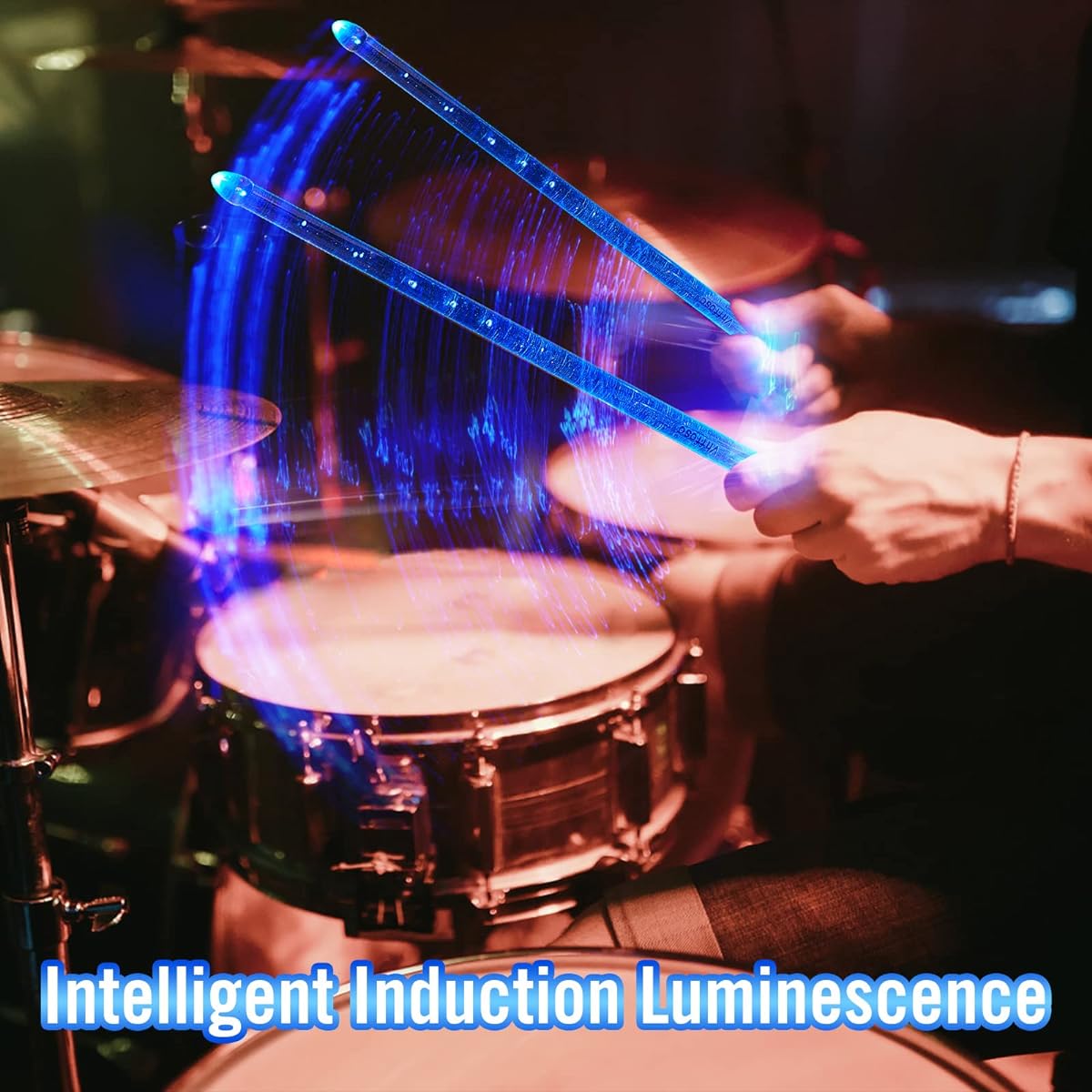 5A Light Up Drumsticks with Waterproof Carry Bag (Blue Only)
