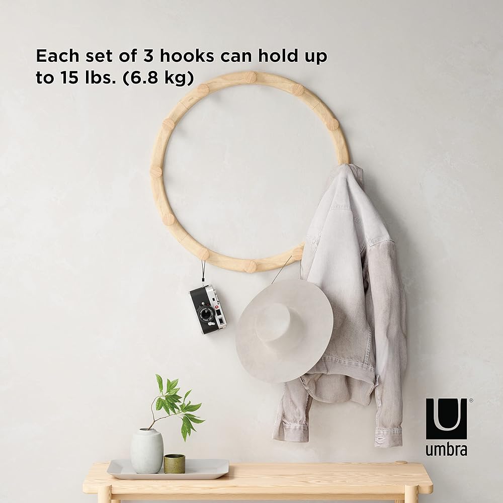 [Official] umbra Wall Hanging Hook Wall Hanger Storage Hook Natural 12 Rows SLINKA 21018115390