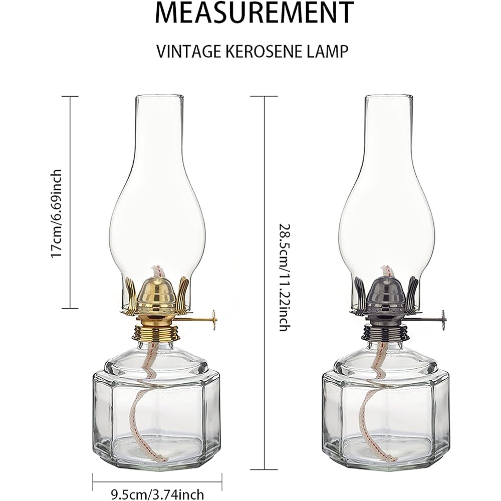 Cywinfow Lantern Kerosene Lamp Vintage Kerosene Lamp AU002-L Black