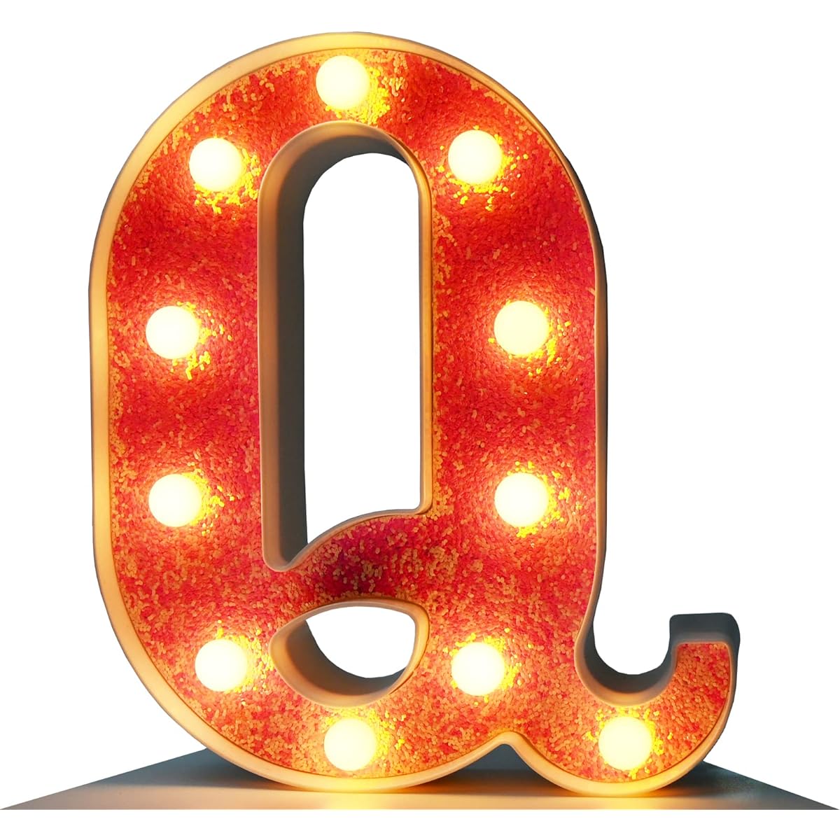 Pink Glitter LED Alphabet Marquee Letters LED 26 Alphabet Light Up Letters Battery Operated LED Letters for Wedding Birthday Christmas Home Bar Decor Party Night Light (Q Pink
