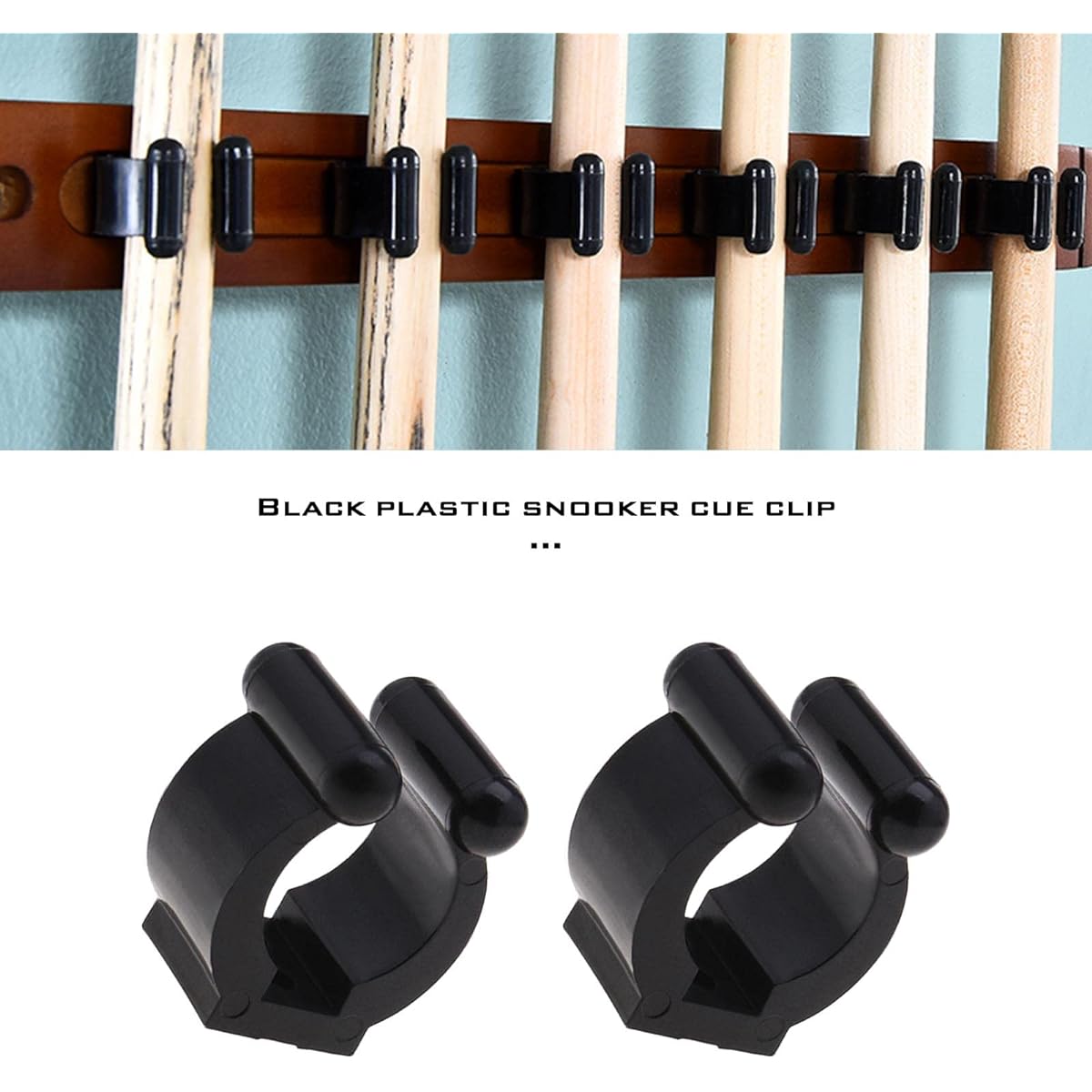 Billiard Snooker Cue Positioning Clip Holder Fishing Rod Holder Clip Plastic Pool Cue Clip Pool Cue Holder Pool Cue Rack Accessories Black 20 Pieces