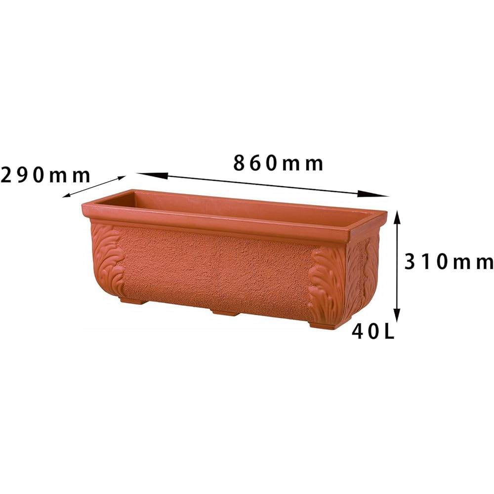 Daiwa Plastic Red Leaf Planter 86 Type 860 x 290 x H310 Brown