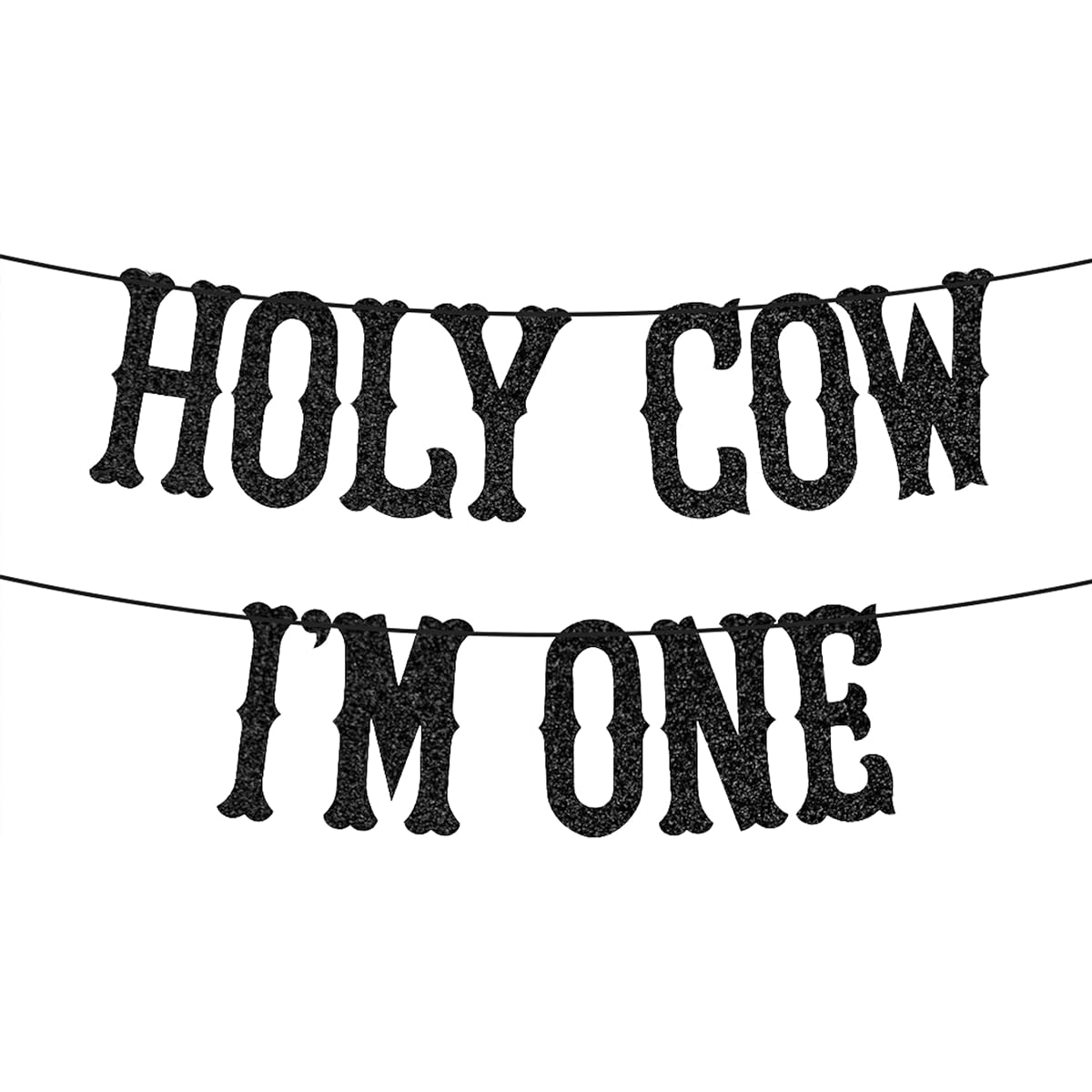 Holy Cow I'm One Banner Farm Theme 1st Birthday Party Decorations Western Cowboy First Rodeo Birthday Decorations
