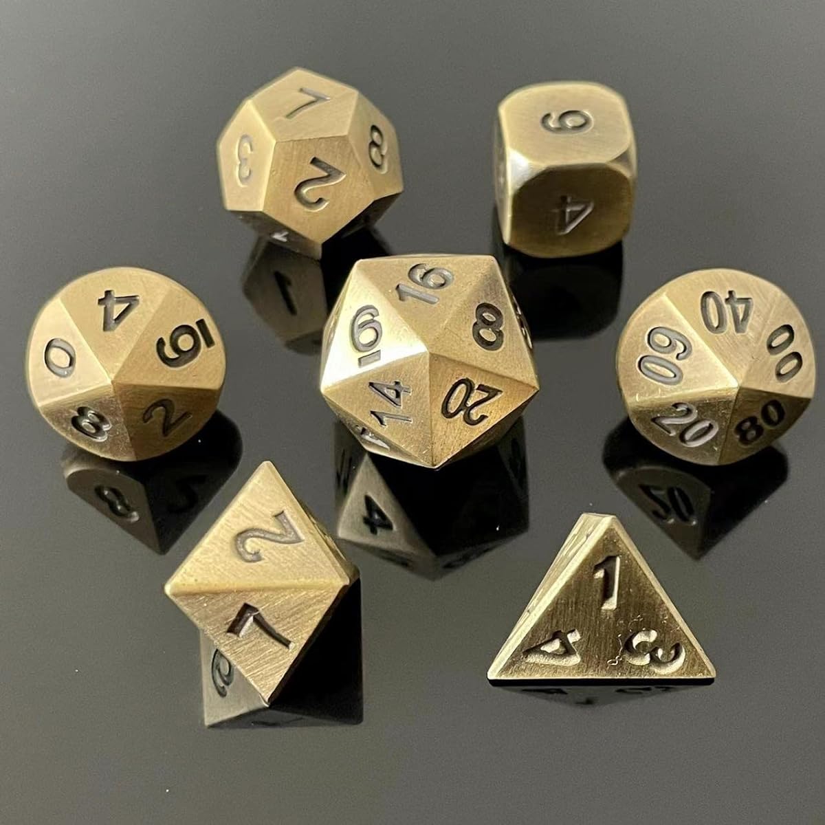 Metal DND Dice Set Dungeons & Dragons Role Playing Game Tabletop Dice (Model G Color D)