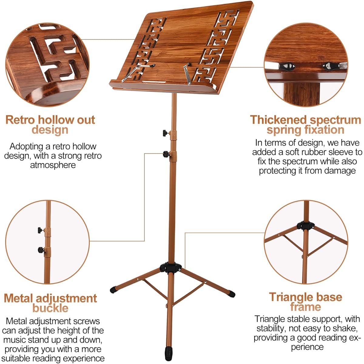 Professional Wooden Music Stand with Bag Adjustable Portable Sheet Music Stand for Musicians Elegant Wooden Design for Home or Studio Versatile Stand for Sheet Music and Books
