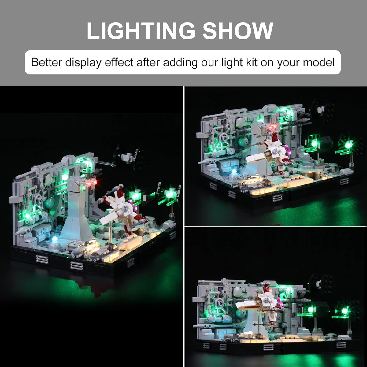 Cooldac Lighting Kit for Lego Death Star Trench Run Diorama LED Light Kit Compatible with Lego 75329 (LEGO Set Not Included)