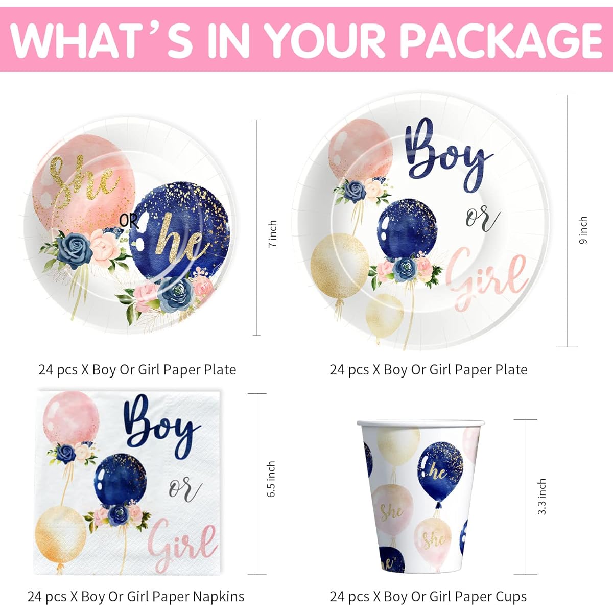 Xigejob gender reveal plate