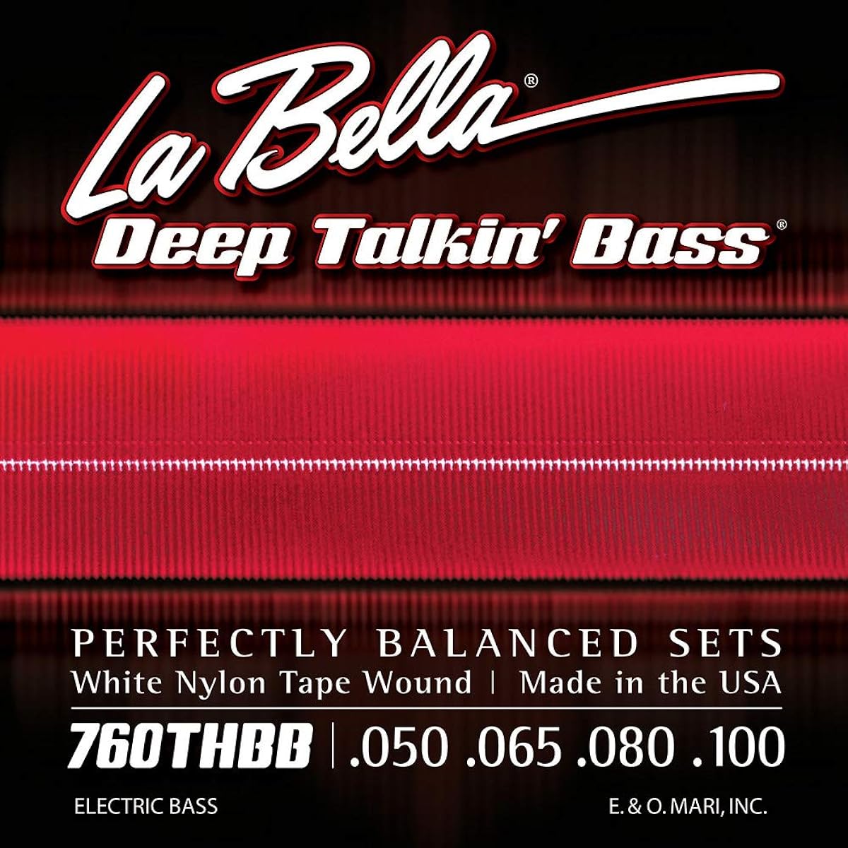 LA BELLA Bass Strings 760THBB Beatle Bass White Nylon Tape 50-100