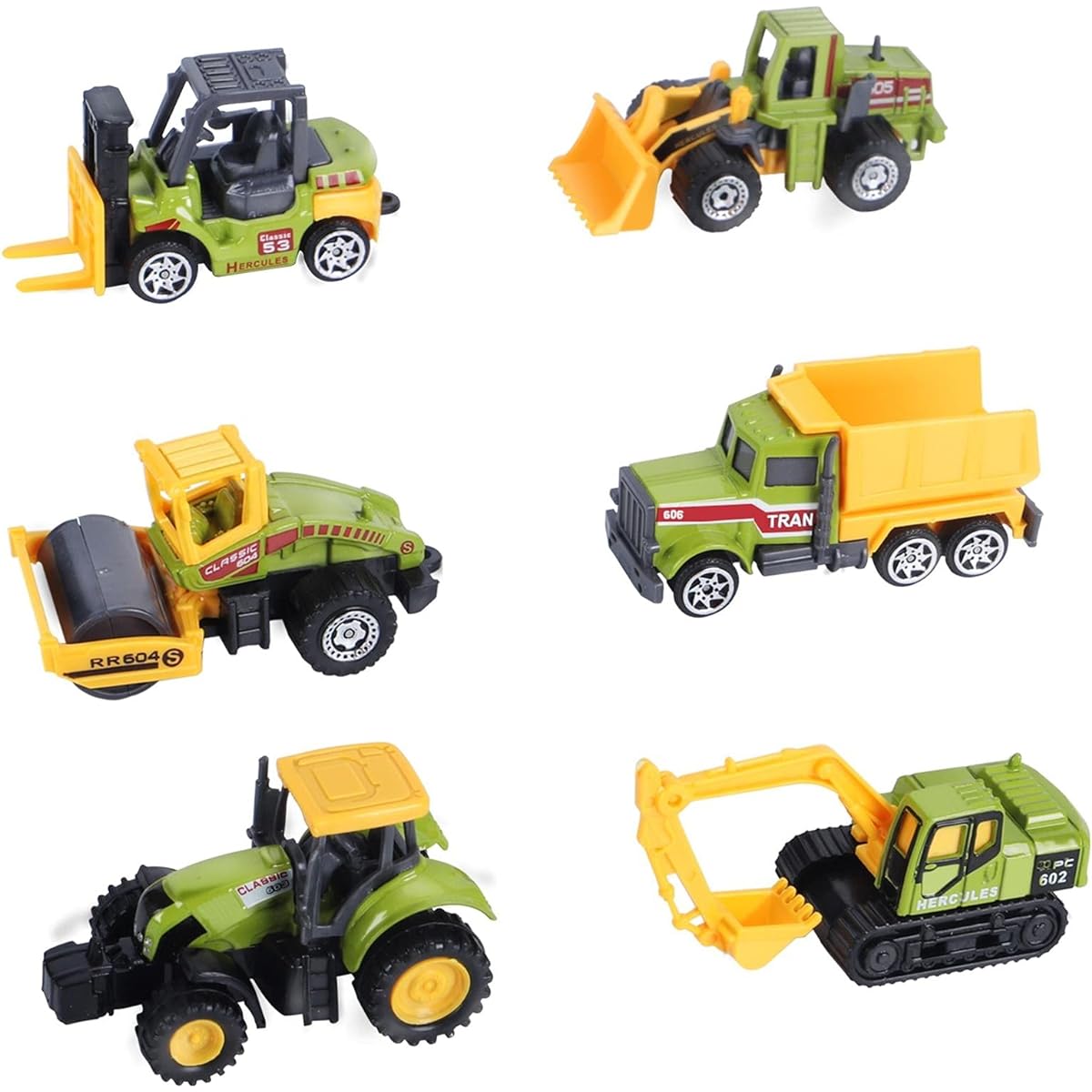 Mini Construction Truck Toys Small Toy Truck Set Car Diecast Metal Construction Vehicles Sand Toys Cargo Transport Vehicles Playset Forklift Roller Dump Truck Tractor Excavator Bulldozer