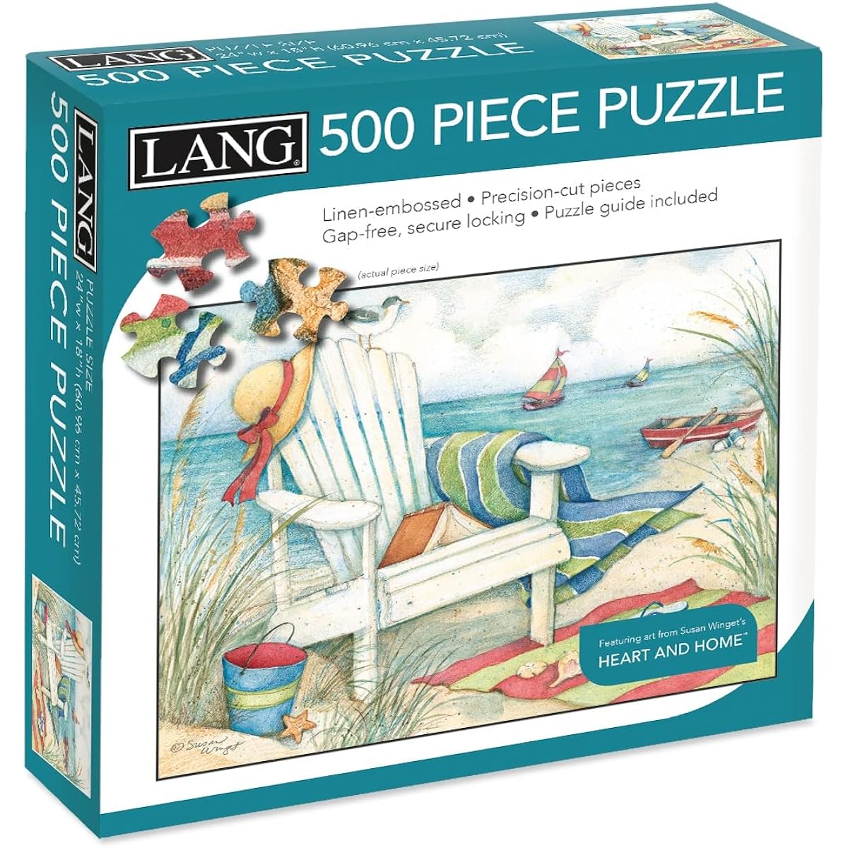 Lang Company Just Beachy 500 Piece Puzzle Diary Housewares