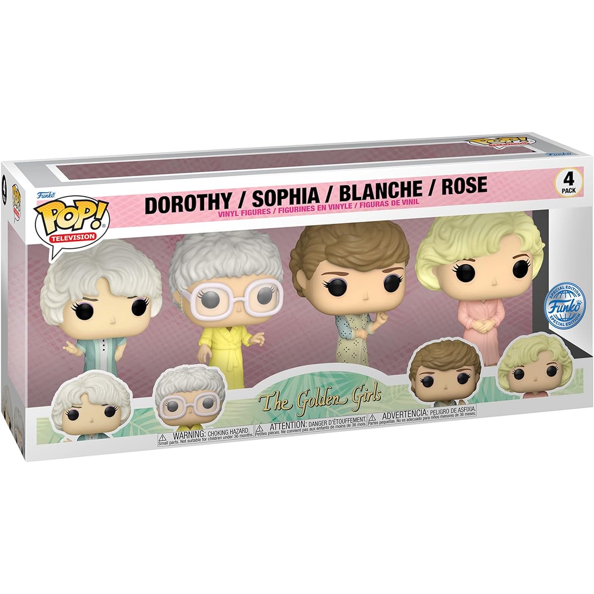Funko Pop! TV: Golden Girls 4 Pack Vinyl Figure Set – Dorothy, Sophia, Blanche, Rose Limited Special Edition