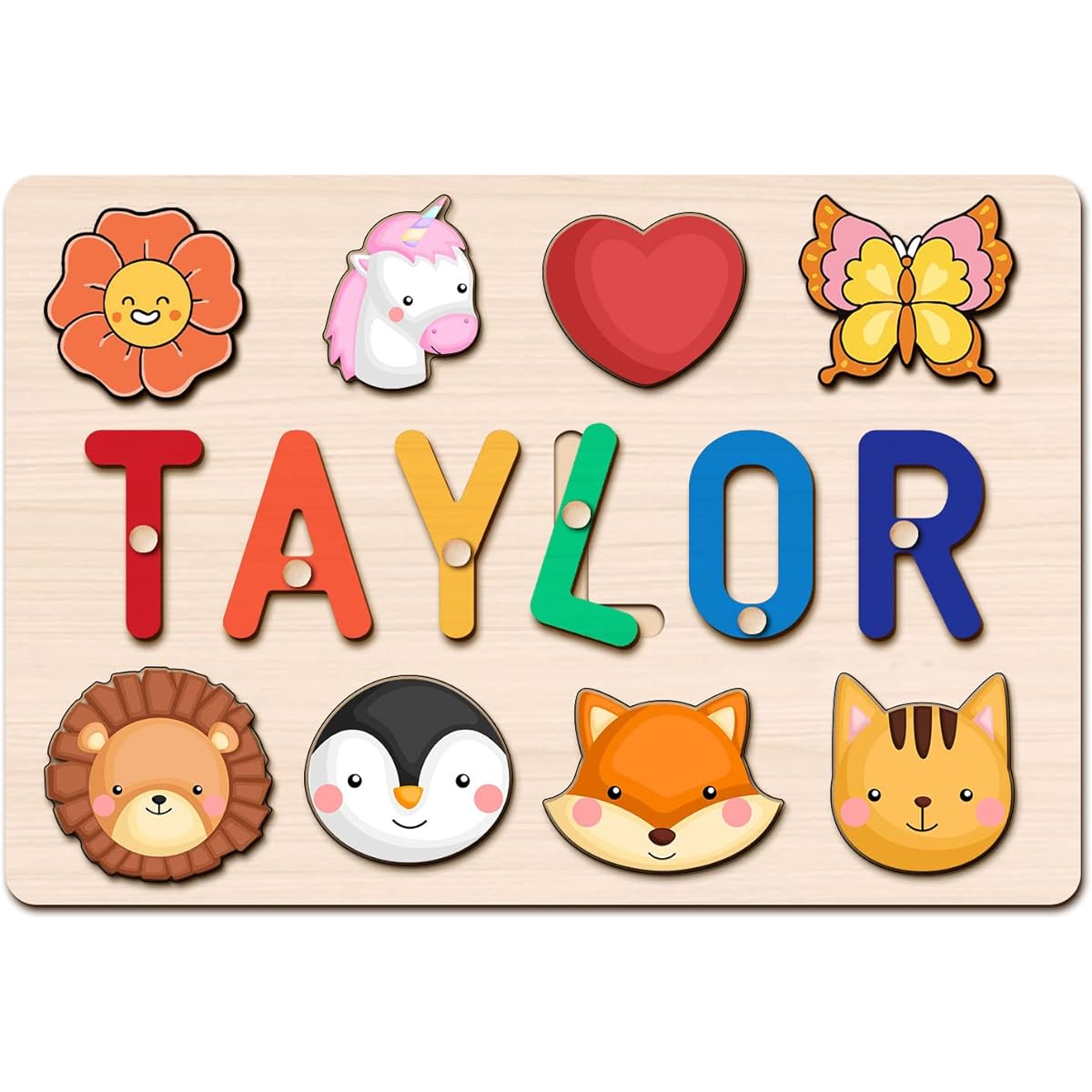 JIGFOXY Baby/Girl/Boy Gifts Name Puzzle Personalized Kids, Valentine Gifts for Baby Girls Custom Baby Girl First Birthday Gifts