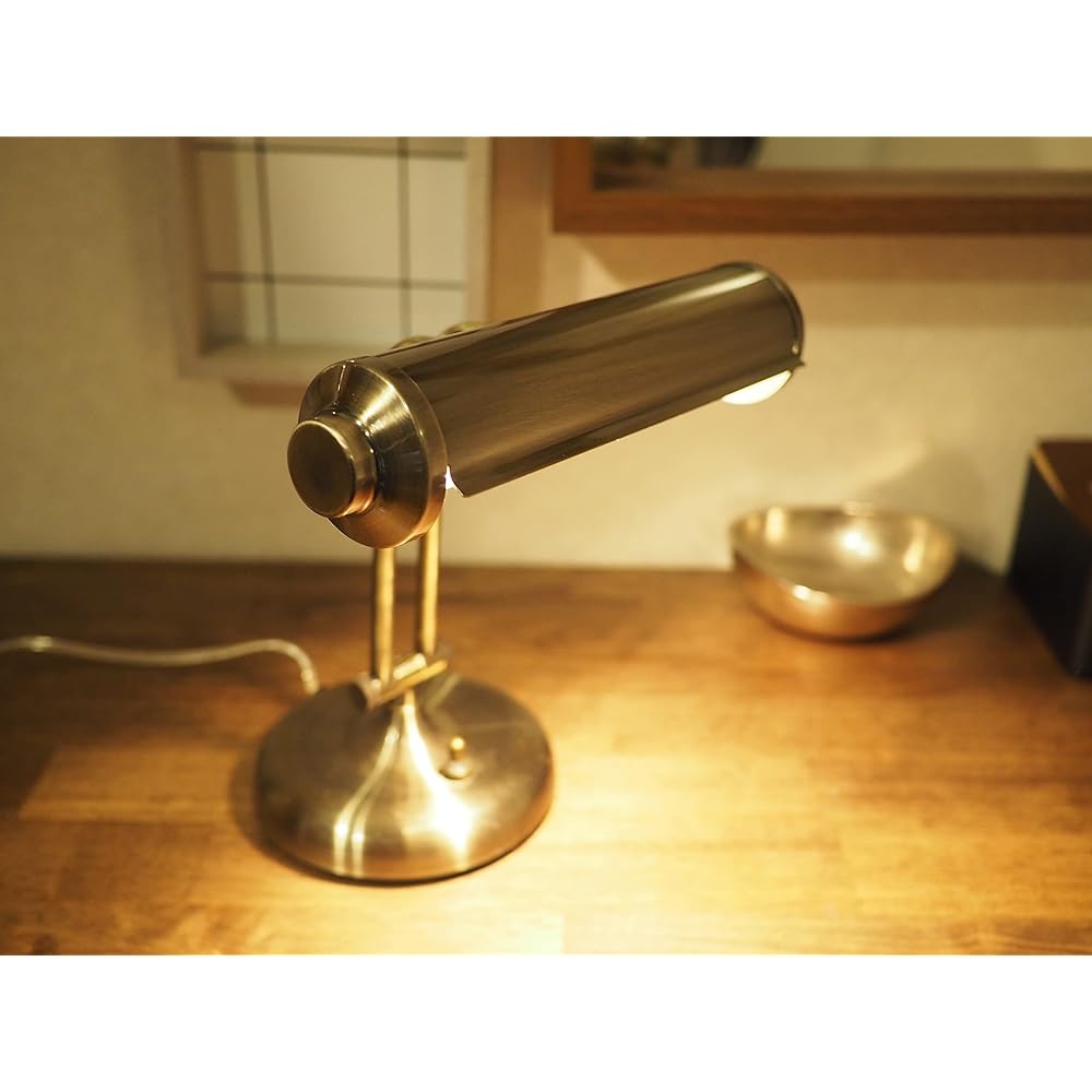 Interform desk light LT-4948GD Rocheri with incandescent bulb gold antique hairline retro