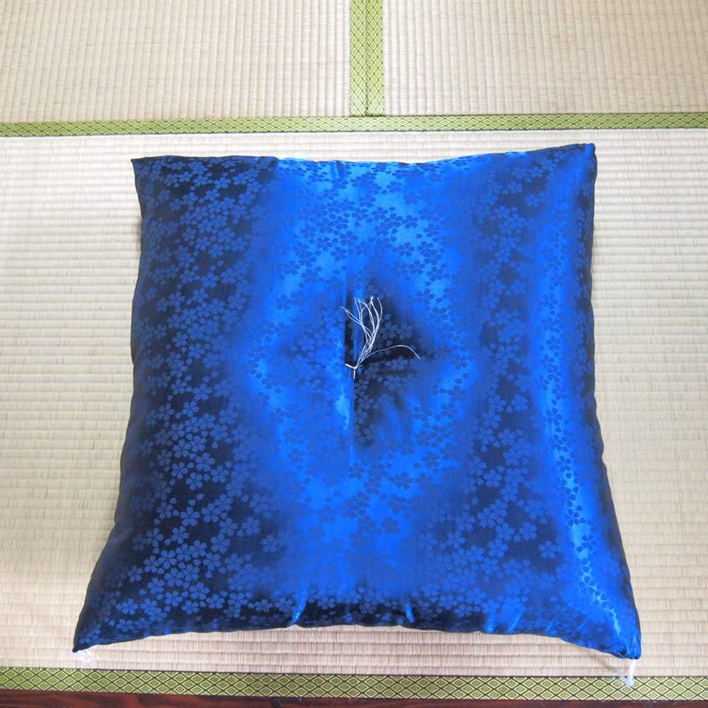 Gozen Zabuton, Buddhist Altar Zabuton, Made in Japan, Various Celebration Zabutons, 67 x 68 "Zabuton for Memorial Services, Buddhist Temples, Buddhist Altars, and Temples" Artel (Blue)