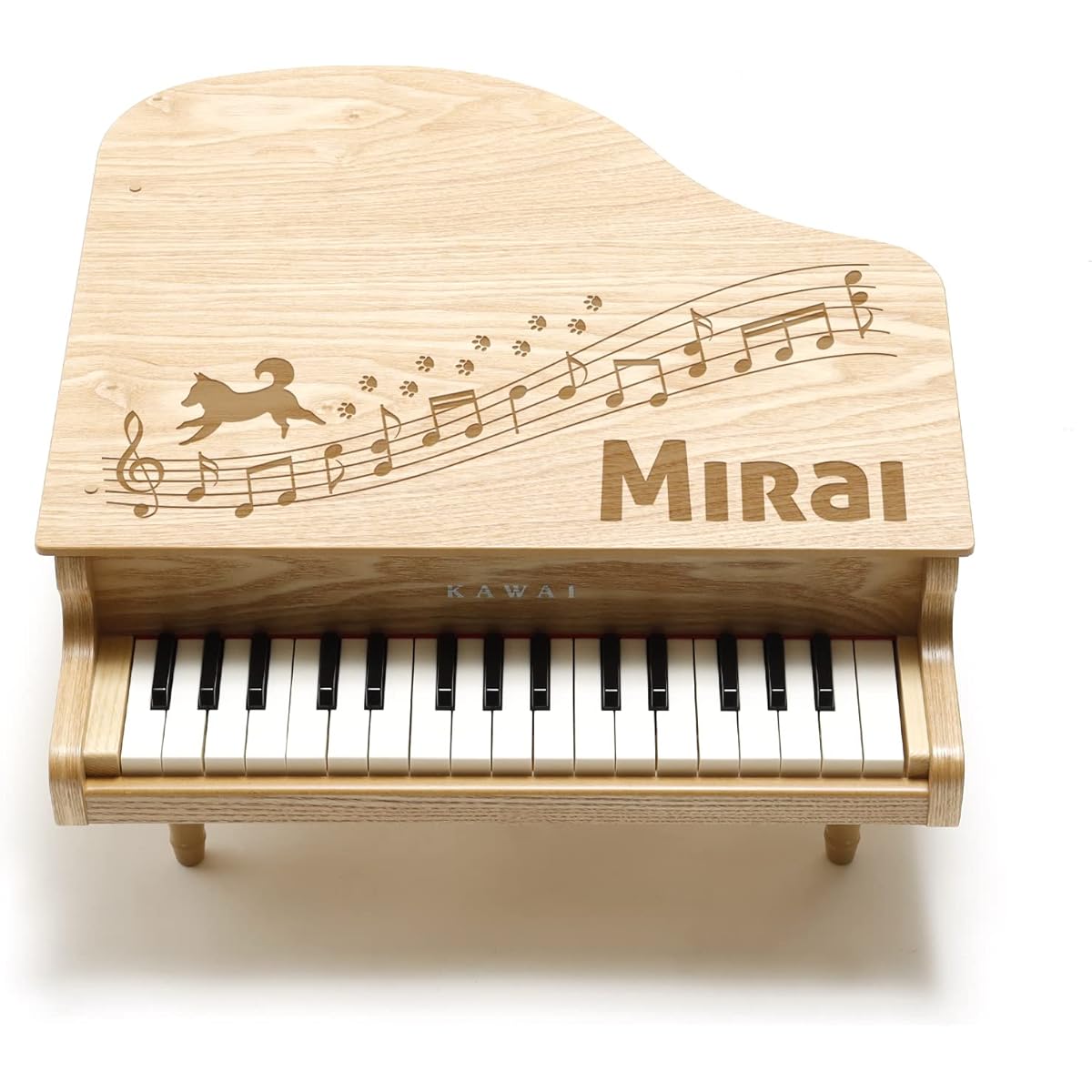 [Free name engraving] Kawai Mini Piano Grand Piano Natural 1144 Kawai Christmas Birthday Baby Shower Present Celebration Piano Toy (Flower)