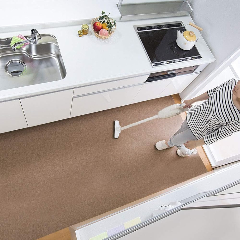 [Made in Japan, Water Repellent, Deodorizing, Washable] Sanko Kitchen Mat, Non-slip Kitchen Mat, Long, 90 x 300 cm, Brown, Adhesive, KO-57