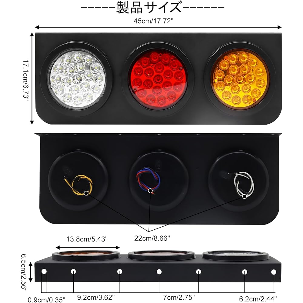 LED Truck Tail Lamp, Rectangle Turn Signal Stop Tail Lamp, LED Trailer Tail Lamp, for 24 V Truck Trailer, Truck, Truck