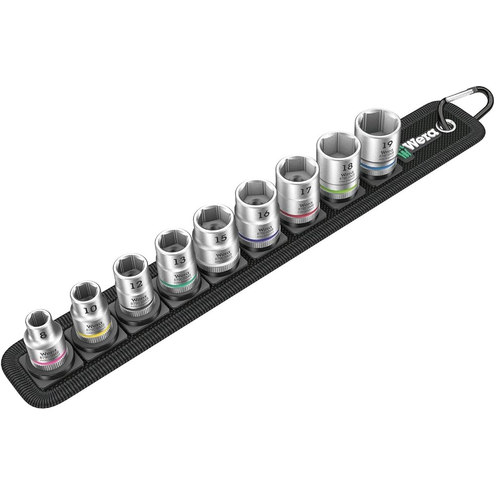 Wera 05004525001 | Deep socket belt set A 1 1/4" insert 9-piece set [Japanese regular import product]