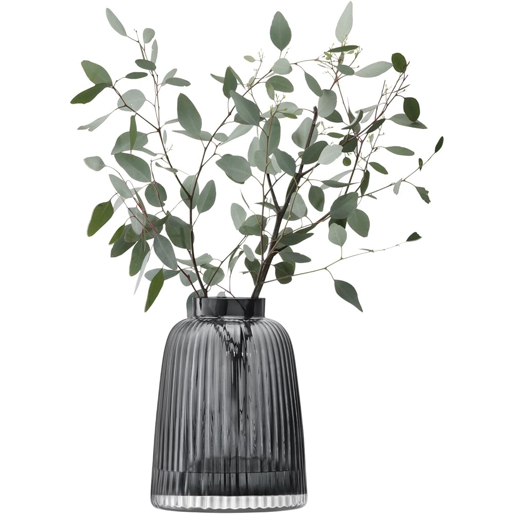 LSA Flower Vase (Vase) Gray Height 26cm PLEAT G1399-26-847