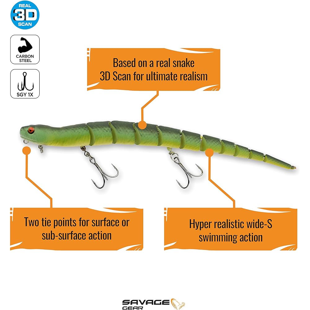 Savage Gear (SAVAGEGEAR) 3D Wake Snake 8 inch/12 inch floating model various