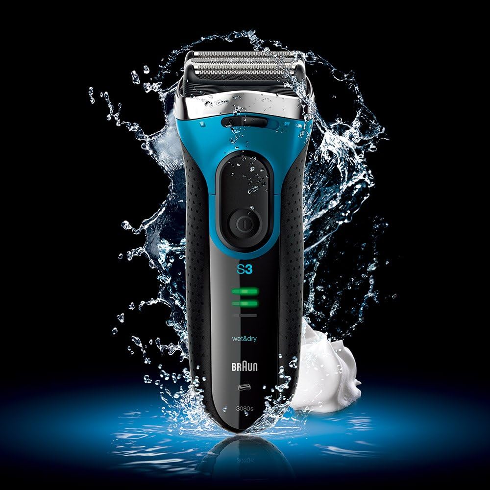 Braun Men's Electric Shaver Series 3 3040s 3 Blades Washable/Bath Shaving Blue
