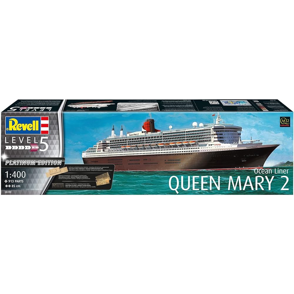 German Revell (Revell) 1/400 Queen Mary 2 Premium Edition Plastic Model 05199